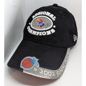 KU Kansas University Vintage 2002 Final Four Hat Cap Adjustable Black RARE!! EUC